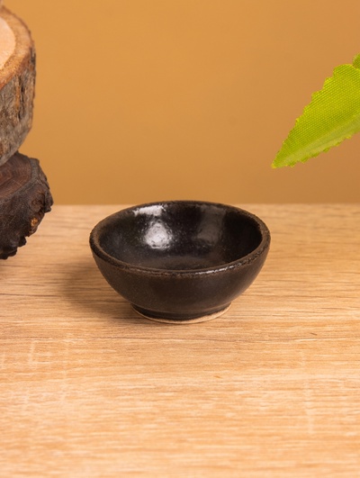 Соусник, 4.5×4.5×2 см, керамика, чёрный матовый