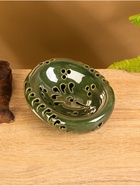 Мыльница «Цветочный узор», 13×5.5×10.5 см, керамика, зелёная - Фото 3