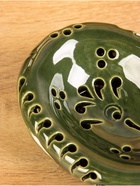 Мыльница «Цветочный узор», 13×5.5×10.5 см, керамика, зелёная - Фото 4