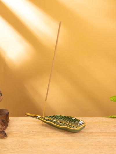 Подставка под благовония «Дендрарий», 14×4×1 см, керамика, зелёно-коричневая