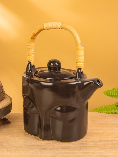 Чайник заварочный «Лик», 18×11×20 см, керамика, коричневый