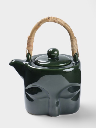 Чайник заварочный «Лик», 18×11×20 см, керамика, зелёный