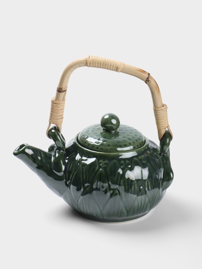 Чайник заварочный «Флора», 13×19×20 см, керамика, зелёный