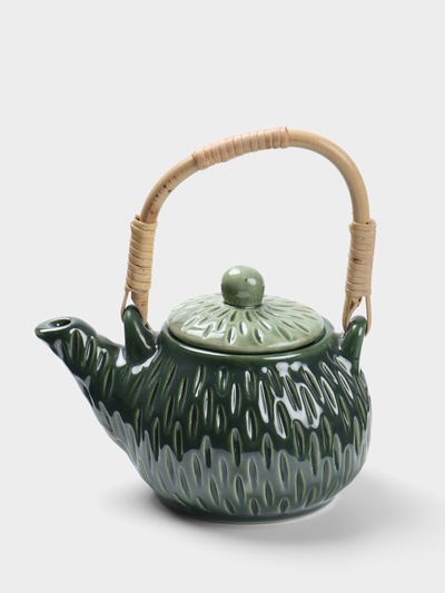 Чайник заварочный «Флора 2», 12×16×18 см, керамика, зелёный