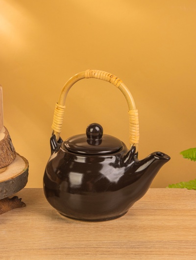 Чайник заварочный «Камень», 16×12×16 см, керамика, чёрный