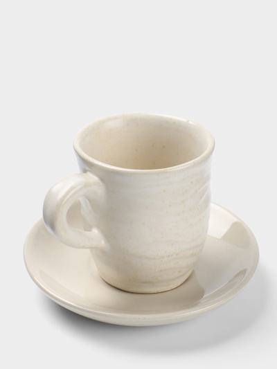 Чашка с блюдцем «Камень 2», 13×13×10 см, керамика, бежевая в крошку