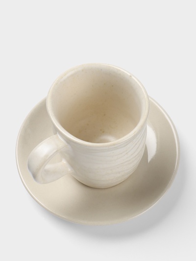 Чашка с блюдцем «Камень 2», 13×13×10 см, керамика, бежевая в крошку