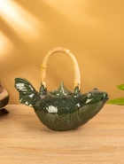 Набор чайный «Флора 3», чайник, 2 кружки, 25×21×17 см, керамика, зелёный 10485199 - фото 319864199