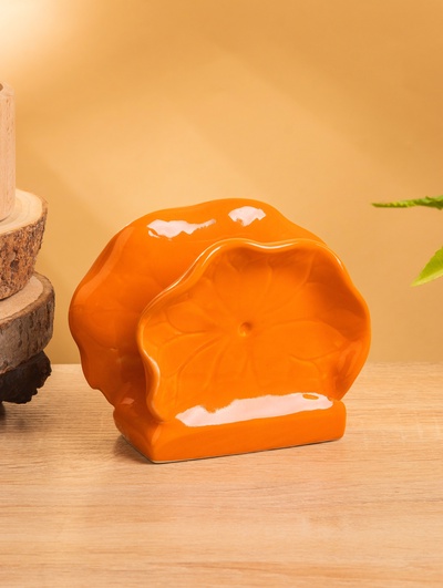 Салфетница «Цветок», 12×5×10 см, керамика, оранжевая