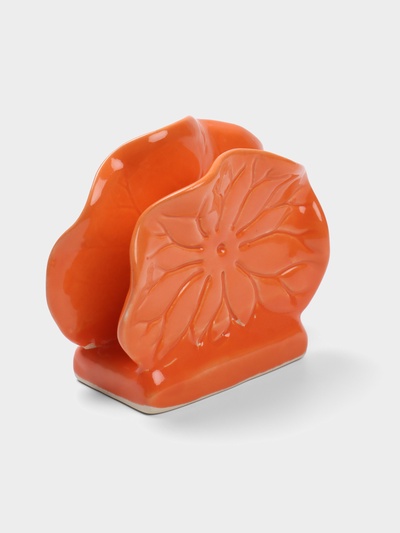 Салфетница «Цветок», 12×5×10 см, керамика, оранжевая