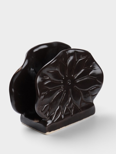 Салфетница «Цветок», 12×5×10 см, керамика, коричневая