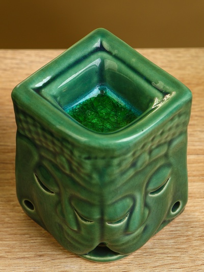 Аромалампа «Близнецы», 6.5×6.5×9 см, керамика, зелёная