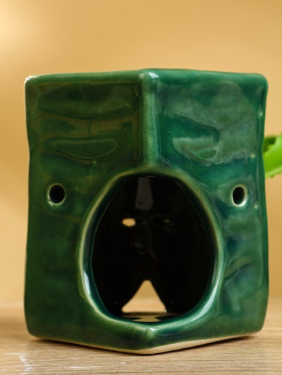 Аромалампа «Близнецы», 6.5×6.5×9 см, керамика, зелёная