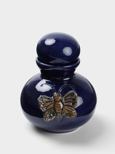 Сосуд для масла «Бабочка», 8×8×10 см, керамика, синий