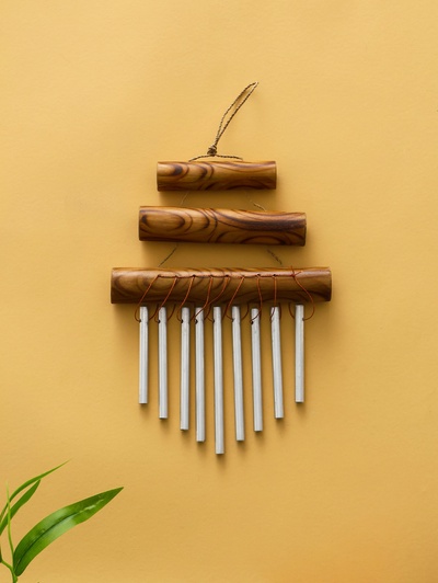 Музыка ветра, 18×3×25 см, бамбук, алюминий