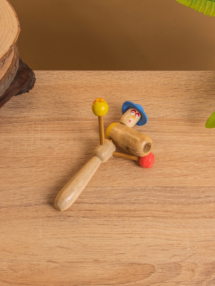 Сувенирный музыкальный инструмент Стучалка «Человечек», 10×6×16 см - Фото 1