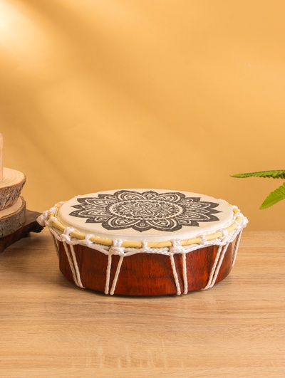 Сувенирный музыкальный инструмент Бубен "Древо жизни" махагон, 20х20х7 см