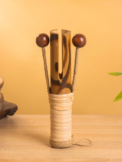 Сувенирный музыкальный инструмент «Тек тек», 21 см, бамбук, албезия