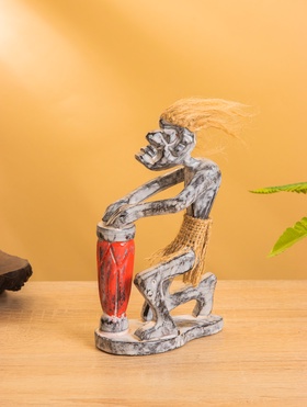 Сувенир «Абориген барабанщик», 7×10×17 см, дерево