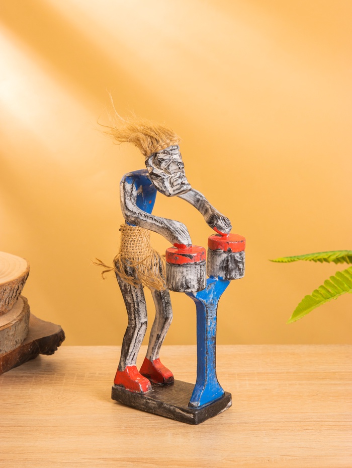 Сувенир «Абориген барабанщик», 9×9×21 см, дерево