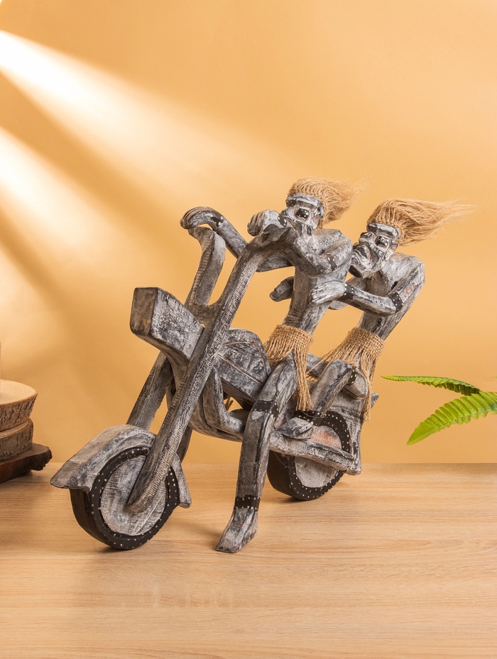 Сувенир «Аборигены байкеры», 35×15×30 см, дерево