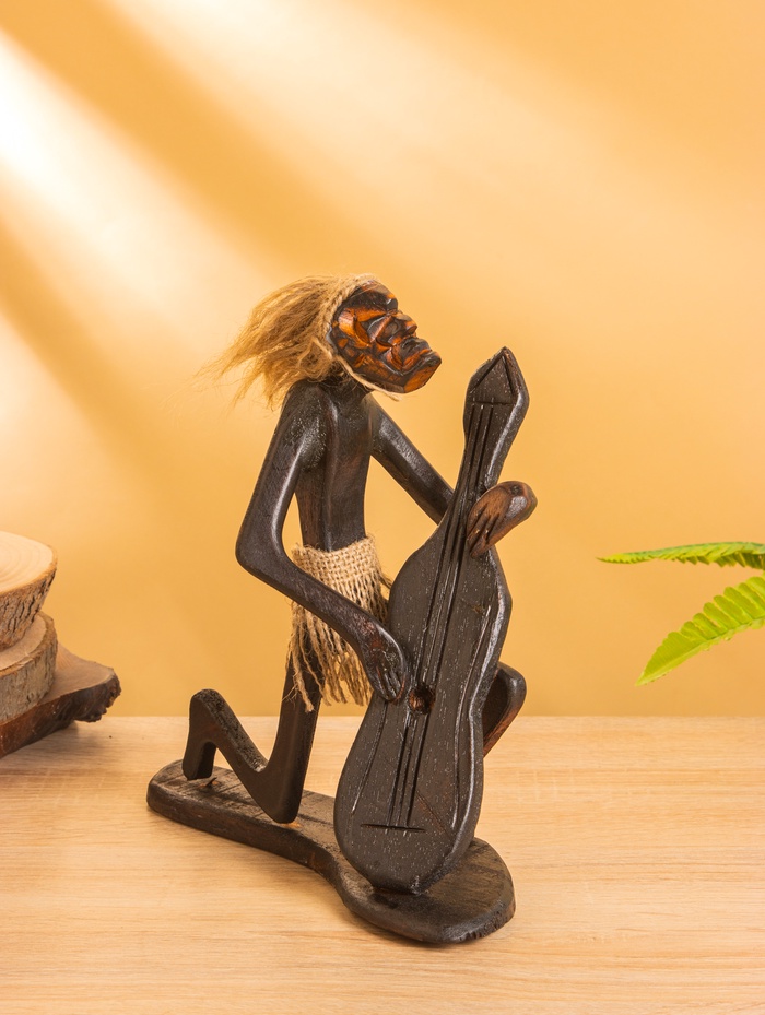Сувенир «Абориген музыкант», 22×13×23 см, дерево