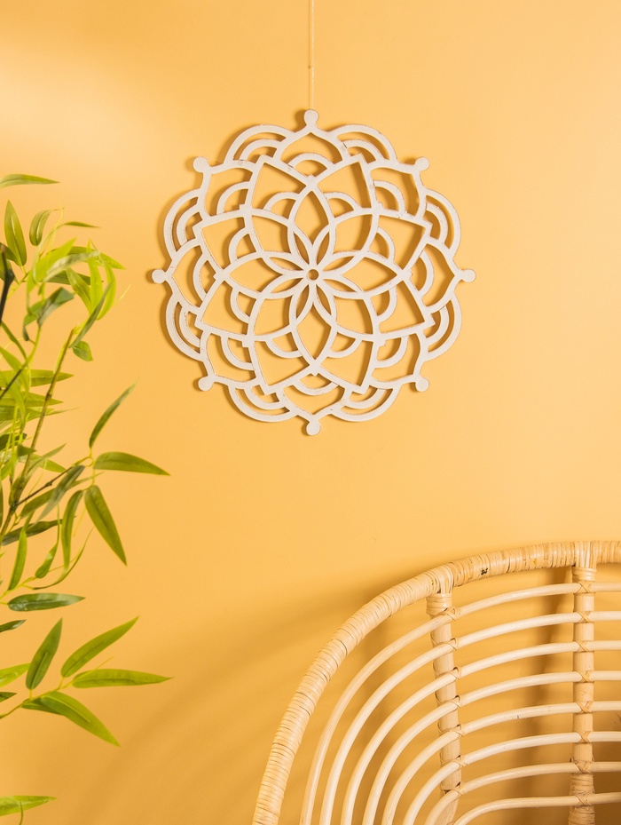 Панно «Мандала», 40×40×1 см, МДФ, белое