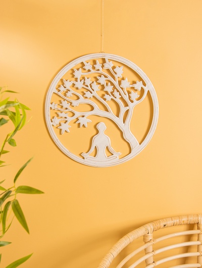 Панно «Умиротворение 2», 40×40×1 см, МДФ, белое