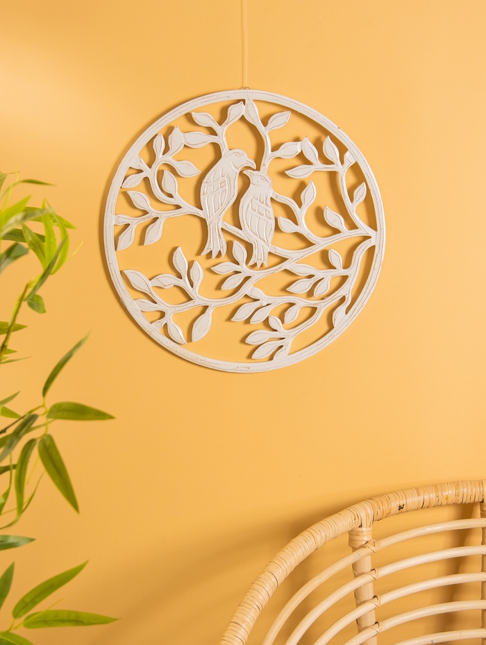 Панно «Птички», 40×40×1 см, МДФ, белое