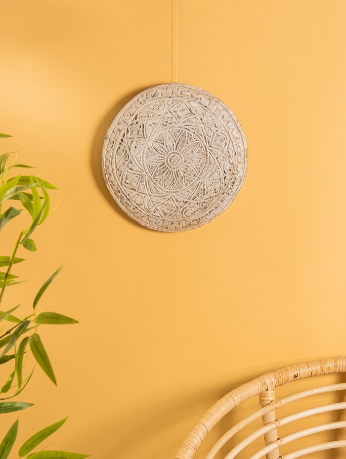 Панно « Мандала», 30×30×2 см, дерево, белое