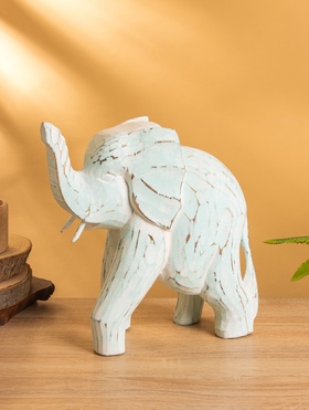 Набор сувенирный «Слоники», h=24 см, h=19 см, h=16 см, дерево, голубой