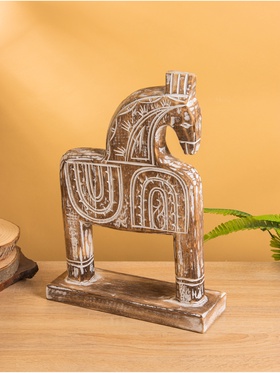 Статуэтка сувенирная «Лошадь», h=38 см, дерево, коричневая