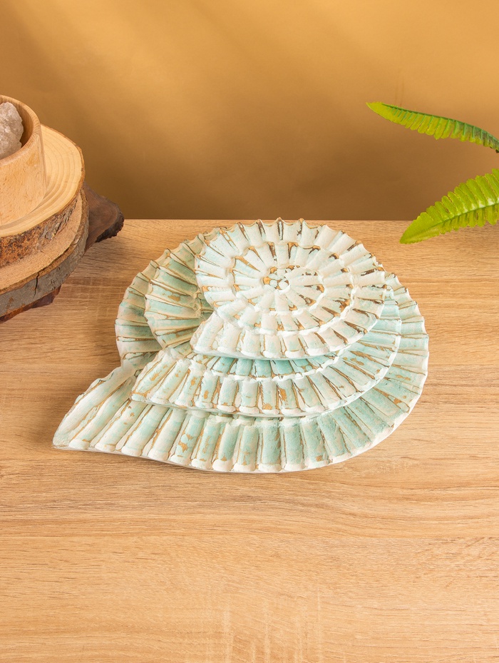 Набор сувенирный «Ракушки», 30 см, 22 см, 17 см, дерево, бирюзовый - Фото 1