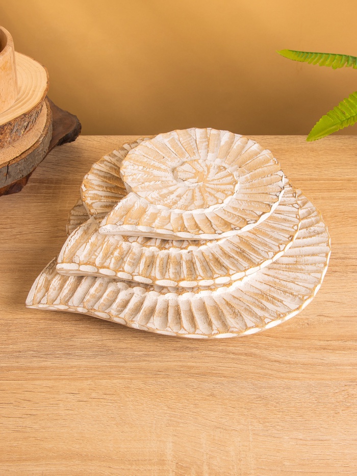 Набор сувенирный «Ракушки», 28 см, 23 см, 18 см, дерево, бежевый - Фото 1