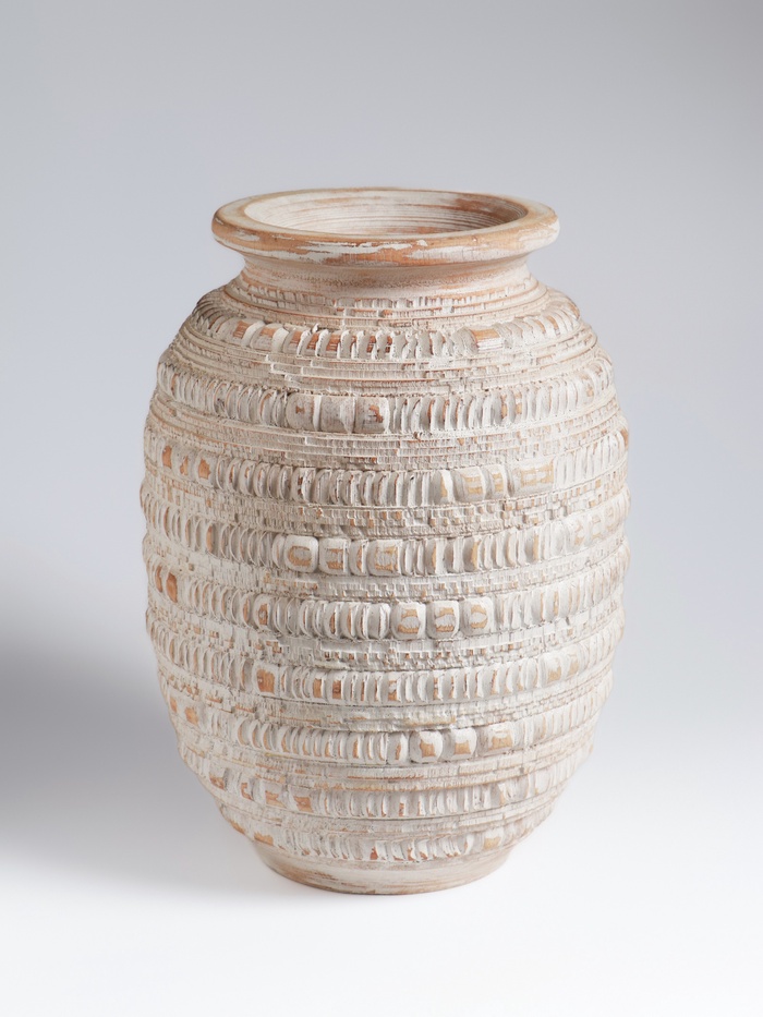 Ваза интерьерная, 22×22×30 см, дерево, белая - Фото 1