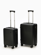 Чемодан на колёсах средний 74 л (М), на молнии, кодовый замок, 4 колеса, чёрный - Фото 11