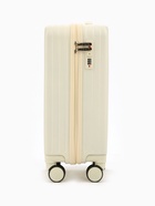 Чемодан на колёсах маленький 44 л (S), на молнии, кодовый замок, 4 колеса, бежевый - Фото 3