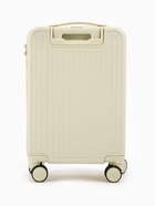 Чемодан на колёсах маленький 44 л (S), на молнии, кодовый замок, 4 колеса, бежевый - Фото 4