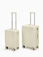 Чемодан на колёсах маленький 44 л (S), на молнии, кодовый замок, 4 колеса, бежевый - Фото 10