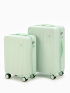 Чемодан на колёсах маленький 44 л (S), на молнии, кодовый замок, 4 колеса, светло-зелёный - Фото 11