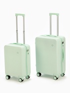 Чемодан на колёсах маленький 44 л (S), на молнии, кодовый замок, 4 колеса, светло-зелёный - Фото 10