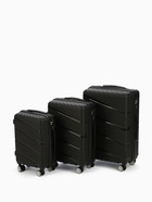 Чемодан на колёсах маленький 68 л (М), на молнии, кодовый замок, 4 колеса, чёрный - фото 42823556