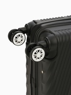 Чемодан на колёсах маленький 68 л (М), на молнии, кодовый замок, 4 колеса, чёрный - фото 42823552