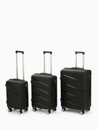 Чемодан на колёсах маленький 68 л (М), на молнии, кодовый замок, 4 колеса, чёрный - фото 42823555