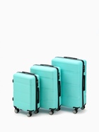 Чемодан на колёсах маленький 68 л (М), на молнии, кодовый замок, 4 колеса, бирюзовый - фото 42823589