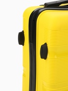 Чемодан на колёсах маленький 44 л (S), на молнии, кодовый замок, 4 колеса, жёлтый - Фото 10