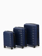 Чемодан на колёсах маленький 44 л (S), на молнии, кодовый замок, 4 колеса, синий - Фото 12