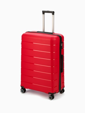 Чемодан на колёсах большой 111 л (L), на молнии, кодовый замок, 4 колеса, красный