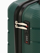 Чемодан на колёсах маленький 44 л (S), на молнии, кодовый замок, 4 колеса, тёмно-зелёный - Фото 9