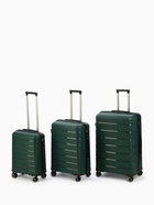 Чемодан на колёсах маленький 44 л (S), на молнии, кодовый замок, 4 колеса, тёмно-зелёный - Фото 10